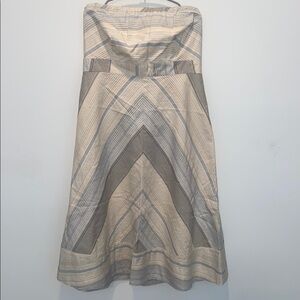 Elegant Strapless Striped Dress